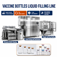 Ligne de conditionnement pour le remplissage, le lavage, la stérilisation, le bouchonnage, le scellage et l'emballage de flacons, vaccins, bouteilles en verre et en plastique, et liquides