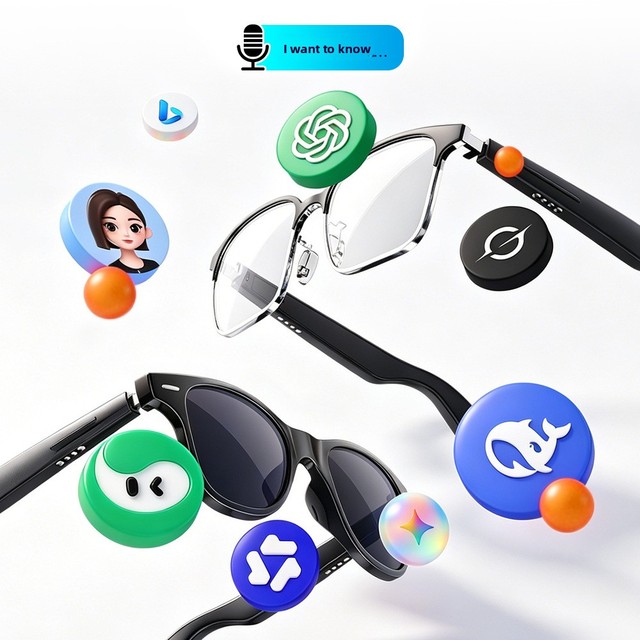 2026 3 Pairs Frames + Magnetic Charging AI Smart Glasses for Call Voice Assistant Music Player Large Small MOQ Custom