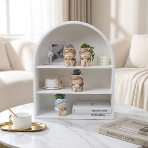 Adorable pot de fleurs <span class=keywords><strong>en</strong></span> résine <span class=keywords><strong>en</strong></span> forme de fille ailée, fée tressée, sirène, mini-pot de plantes succulentes, lot de quatre pour la décoration de la maison et du bureau - Product Image 3