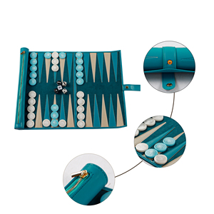 Set di Backgammon Arrotolabile Fatto a Mano PinkStore <span class=keywords><strong>con</strong></span> Superficie Morbida, Gioco da Tavolo Portatile da Viaggio <span class=keywords><strong>con</strong></span> Pedine da 30mm - Product Image 3
