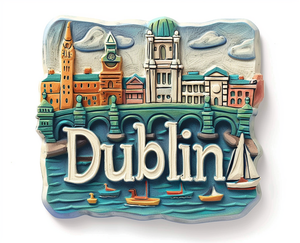 促销定制漂亮流行都柏林2d 3d金属爱尔兰冰箱磁铁纪念品礼品冰箱磁铁 - Product Image 5