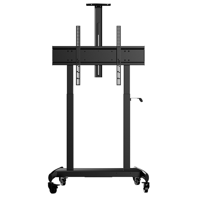 Electric Mobile TV Cart Outdoor Height Adjustable Rolling TV Trolley Large LED LCD Display TV Stand for School Office and Home