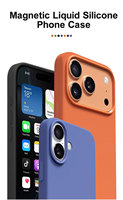Funda de silicona líquida para iPhone 18, a prueba de golpes, magnética, suave al tacto, con forro de microfibra