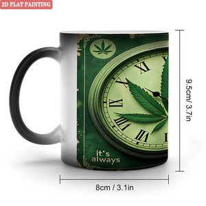 Frosted Black 11oz Ceramic <b>Heat</b> <b>Changing</b> Magic <b>Mug</b> Anti Slip Scratch Proof - Product Image 1
