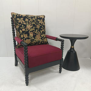 Sillón de Salón de Estilo Francés Vintage de Mediados de Siglo, con Perlas, Sensación de Alta Gama, Madera Maciza, Asiento Individual con Respaldo - Product Image 6