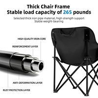 Chaise de camping pliable légère, chaise d'extérieur compacte et portable avec poche de rangement, vente en gros d'usine OEM ODM
