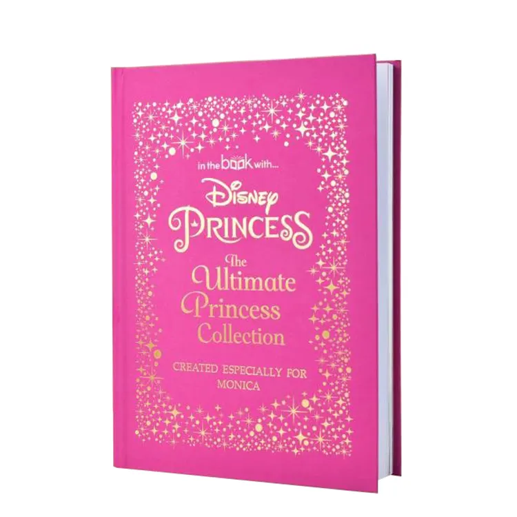 مخصص غلاف الوردي الأطفال الأميرة خرافة غطاء لينة كتاب القصة طباعة مع الذهب الساخن ختم شعار