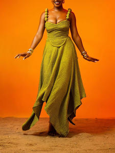 Bettergirl 2025 nuevo vestido largo <span class=keywords><strong>Rosa</strong></span> plisado con cuello diagonal <span class=keywords><strong>de</strong></span> un solo hombro - Product Image 1