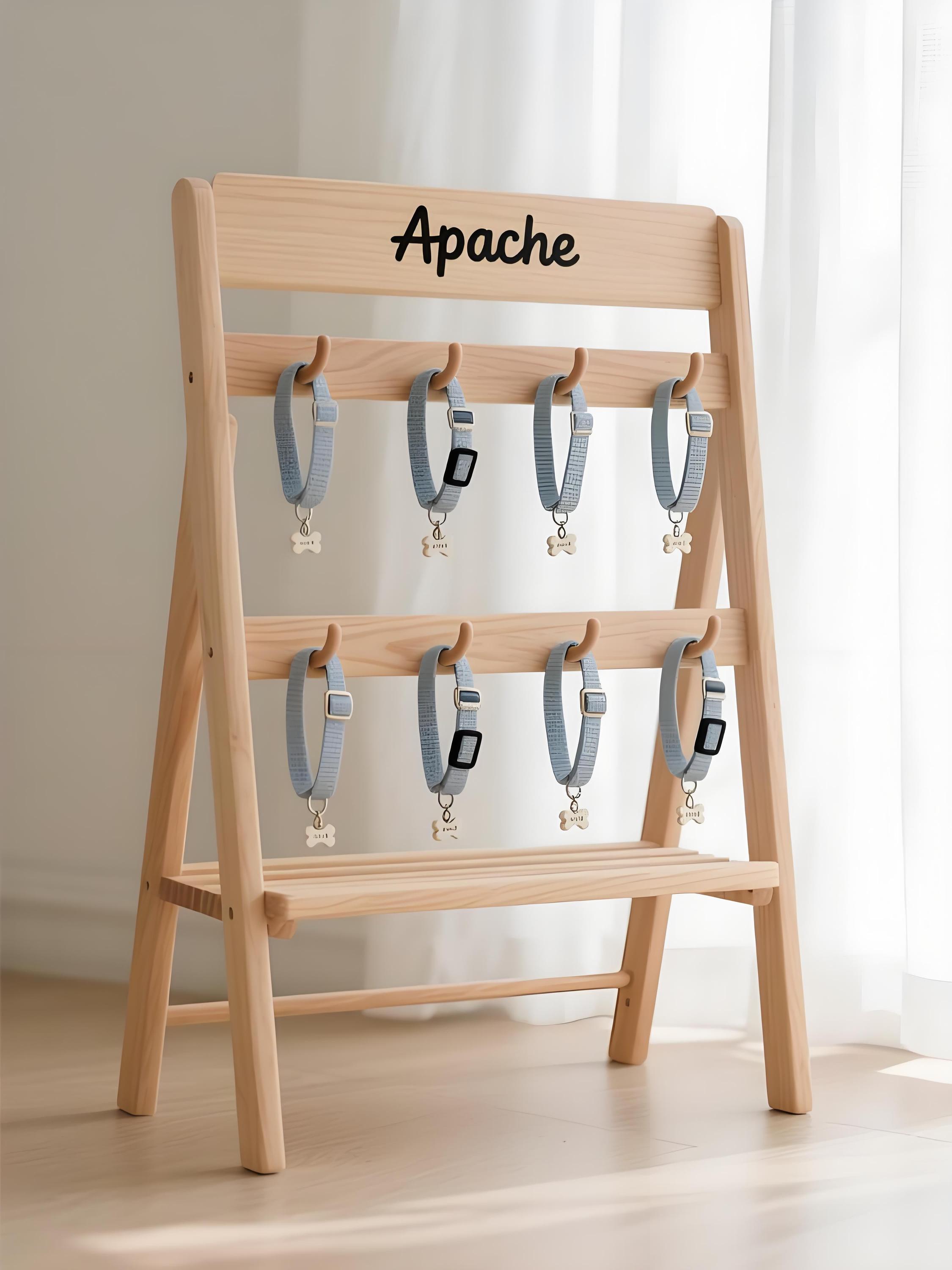 Apache Custom Wood Pet Collar Display Stand Racks for Pet Store& Supermarket & Pet Supplies — view 5