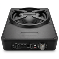Haut-parleur de voiture 10 pouces, subwoofer amplifié fin à installer sous le siège, 200W, montage peu profond, gain de place, woofer de basses, double bobine, 4 ohms, 12V