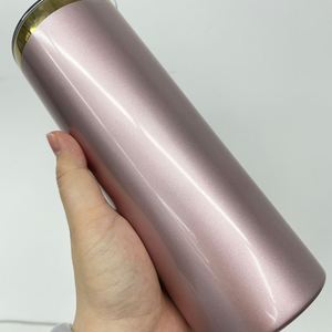 Gobelet isotherme plaqué or miroir 20oz et 30oz, bouteille d'eau à paille rabattable, tasses de voyage pour café, couleur or rose, pour sublimation et gravure laser - Product Image 5