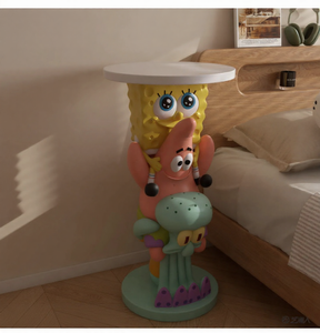 Grande figurine décorative en résine éponge jaune, série portable, sur pied, pour salon, canapé, meuble <span class=keywords><strong>TV</strong></span>, cadeau décoratif - Product Image 3