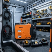 6500i Luftgekühlter Inverter-Generator 5,5kW Max. Automatischer Start Robustes Kofferdesign Tragbarer Benzin-Generator für netzunabhängiges Wohnen EPA 15L