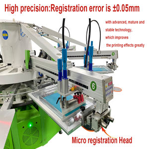 Machine d'impression sérigraphique rotative automatique à <span class=keywords><strong>6</strong></span> couleurs de haute qualité avec micro-réglage pour vêtements - Product Image 3