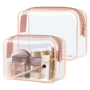 Trousse de Maquillage Simple en PVC Transparent, Sac de Toilette Résistant à l'Eau avec Fermeture Éclair, Pochette de Rangement Cosmétique, Petite Trousse Simple - Product Image 6
