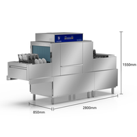 Lavavajillas Industrial de 380V 43KW 2.8m, Nuevo Modelo, para Cocina Comercial, Restaurante, Cantina, Equipo de Limpieza