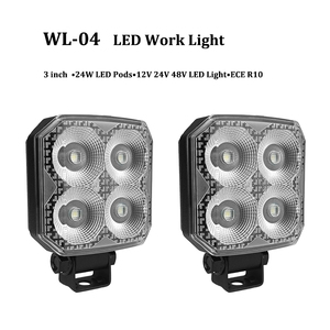 Projecteur de travail LED carré 3 pouces 24W 9-50V Compact IP68 ECE R10 EMC 70 °   Projecteur <span class=keywords><strong>pour</strong></span> tracteur, chariot élévateur, UTV, <span class=keywords><strong>accessoires</strong></span> de <span class=keywords><strong>voiture</strong></span> - Product Image 2