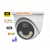 Cámara de Seguridad con LOGO Gratuito, 5MP CMOS 4/6mm, Sistema IP/POE, Cámara Domo, Audio Bidireccional, Detección Humana, NVR, Nube, Visión Nocturna Inteligente