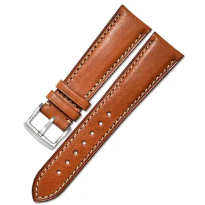 Wholesale High Quality Flat Texture 14mm 16mm 18mm 19mm 20mm 21mm 22mm Waterproof Genuine Leather Watch Band Watch Straps