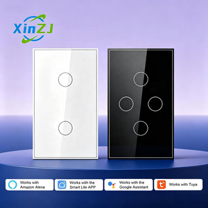 Interruptor <span class=keywords><strong>de</strong></span> Pared Táctil <span class=keywords><strong>de</strong></span> Cristal con Control Remoto XZJ, Interruptor Inteligente <span class=keywords><strong>de</strong></span> Lujo con Wifi Tuya para Domótica - Product Image 1