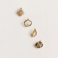 Accessoires de décoration de chaussures amovibles en alliage de luxe léger, avec breloques en émail métallique, motifs soleil et coquillage, pour tongs à boucle