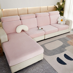 Housse de coussin de canapé en tissu extensible gris pour canapé sectionnel avec fond élastique, personnalisable, luxueuse, moderne, lavable - Product Image 3