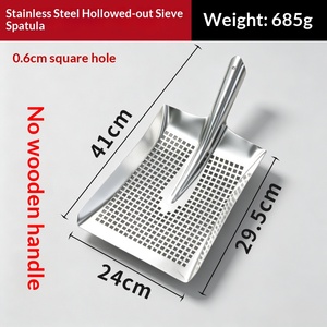 Stainless Steel Thickened Square Hole Silver Corn Peanut Agricultural &amp; Household Use Chongqing <strong>Sieve</strong> <strong>Shovel</strong> - Product Image 5