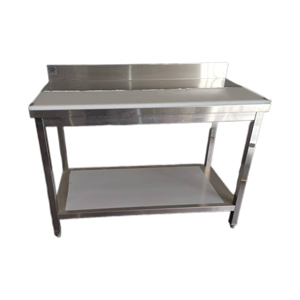 VICTORY KITCHEN Hot Selling Stainless Steel Silver Folding Work <b>Bench</b> with <b>plastic</b> cutting board 300kg Capacity for Restaurants - Product Image 1
