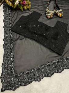 New Block Buster Bollywood Sequence Design Women Saree para bodas y festivales de proveedor indio - Product Image 3