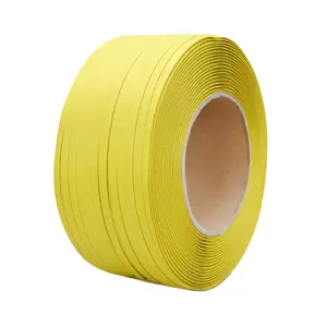 Recyceln Sie gelbe hochfeste und billige Pp Kunststoff verpackung Stripping Tape Karton Umreifung sband Rolle bunt