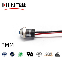 Feux de signalisation métalliques en acier inoxydable FILN 8 mm, feux LED pour vélo, gradation 12 V, IP67, rouge, bleu, blanc, CE TUV pour voyant lumineux