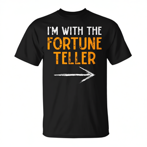 T-shirt da coppia per Halloween con stampa 'I'm With The Fortune Teller', taglia adulto - Product Image 2