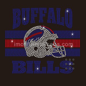 Logo della Squadra di Football BUFFALO, Motivo Termoadesivo con Cristalli Luccicanti, Trasferimento di Strass per Abbigliamento - Product Image 3
