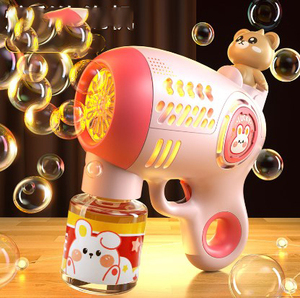 Vente en gros Jouet à bulles Gatling lumineux en plastique-Jeux d'été Pistolet à bulles <span class=keywords><strong>de</strong></span> savon automatique en plein air pour enfants Jouets - Product Image 2