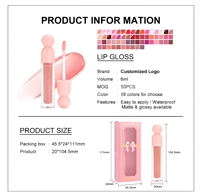 Tubes de gloss à lèvres personnalisés, gloss à lèvres et rouge à lèvres mat, maquillage pour les lèvres, gloss à lèvres repulpant et hydratant, gloss à lèvres en gros, gloss à lèvres personnalisés