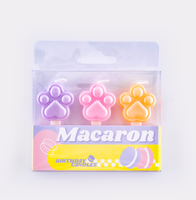 Lot de bougies d'anniversaire en forme de patte de chat macaron - Bougies de gâteau en forme d'animaux mignons en gros pour enfants et cadeaux de fête pour animaux de compagnie