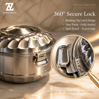 Ensemble de cuisine Zhenneng 17 pièces en acier inoxydable, casseroles et poêles avec couvercles pour le camping en plein air, durable et résistant à la rouille