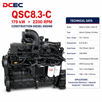 Moteur diesel d'origine DCEC Cumins série QSC8.3, 179 kW, 2200 tr/min, QSC8.3-C240, ensemble moteur pour excavatrice, chargeuse