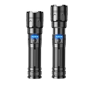 Linterna LED recargable de alto lumen, linterna táctica con zoom, carga USB, resistente al agua, linterna de emergencia para acampar y hacer senderismo - Product Image 5