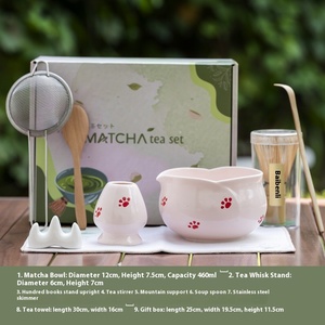 Estick Floral Bud Matcha Bowl Set para New Cross-Border para Amazon Release Floral Bud Cerámica <span class=keywords><strong>Tetera</strong></span> Bambú <span class=keywords><strong>Plato</strong></span> Toallita Caja de regalo - Product Image 6