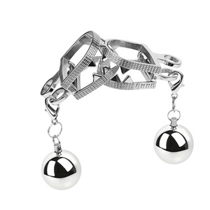 QK-C8220 Stainless Steel Gravity Ball Nipple Clamps Serrated design Nipple clamp <b>for</b> <b>men</b> Women BDSM Breast Jewelry Sex Toys - Product Image 3