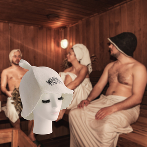 Cappello da sauna in pura lana <span class=keywords><strong>che</strong></span> porta il tuo marchio come un distintivo d'onore, mentre il calore si avvolge all'ingresso. - Product Image 3