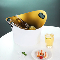 Nouvel hôtel 9L haute capacité type u seau refroidisseur de vin seau à glace à champagne en acier inoxydable de luxe