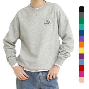 Logo personnalisé French Terry Pullover Sweatshirt Drop Shoulder Unisex Oversized O-neck Heavy Fleece Hoodie - Product Image 1