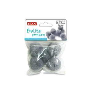 Pompon en laine grise Ilan 3,5 cm pour décorations artisanales - Product Image 2