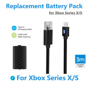 <span class=keywords><strong>XBOX</strong></span> 시리즈 S/X 무선 컨트롤러 충전 키트 용 3M 데이터 케이블 1200mAh 충전식 배터리 팩 - Product Image 2