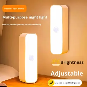 Lampe LED magnétique rechargeable par USB, 3 températures de couleur, sans fil, à coller au mur, pour chambre à coucher, placard, escalier, couloir - Product Image 5