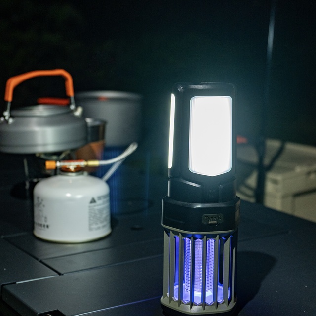 New Type-c Rechargeable Foldable LED Camping Lamp with Portable Electric Mosquito Killer Mosquito Repellent for Outdoor