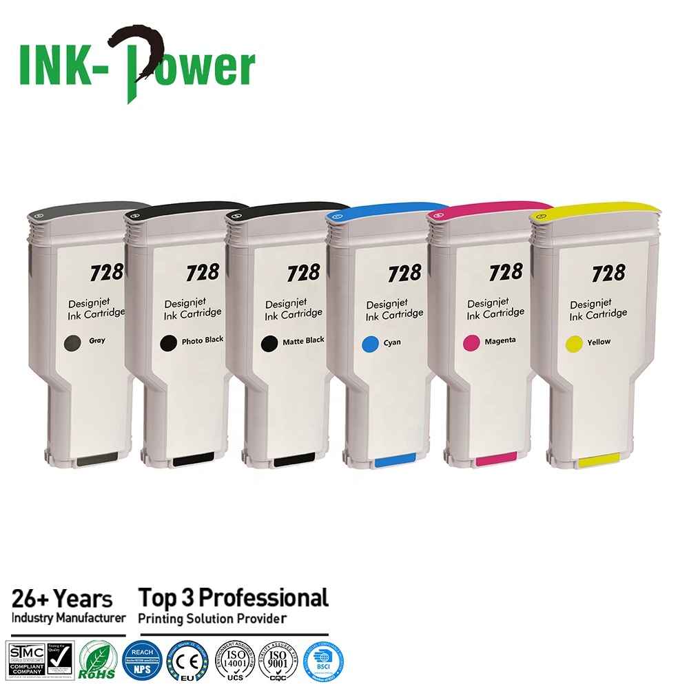 INK-мощность 728 Премиум Совместимость Tinteiro цветной струйный картридж с чернилами для HP728 Тинта для струйного принтера HP DesignJet T730 T830 принтер