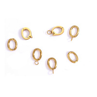 Fermoirs à ressort ovales universels en acier inoxydable YML&316L, anneaux de jonction plaqués or 18K PVD et argent pour la fabrication de bijoux DIY